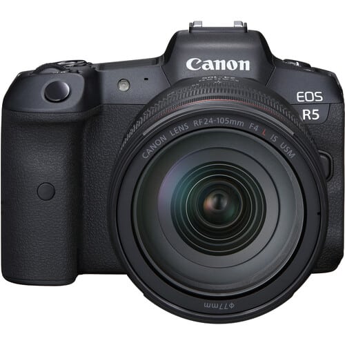 Canon EOS R5 Mirrorless Camera with 24 105mm f 4 Lens