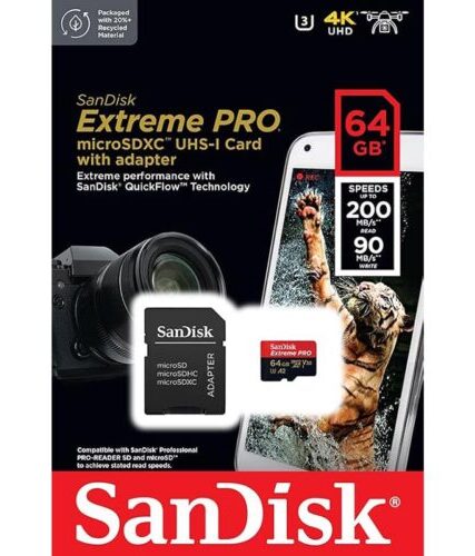 SanDisk Extreme PRO microSDXC™ UHS-I CARD Up to 200MB/s – 64GB
